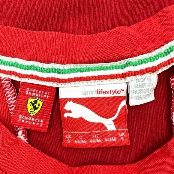 Ferrari Puma Tee Shirt Adult Small Red Short Sleeve Logo Graphic Top Racing - Picture 7 of 12